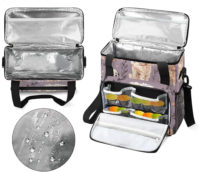 Adorable Dogs Coffee Maker Travel Bag for Keurig K-Mini/K-Mini Plus Insulated Waterproof Tote with Pockets for K-Cup Portable Single-Serve Brewer Case