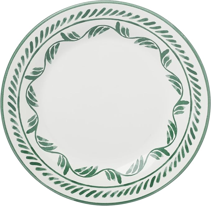 Oneida Dinnerware Set Solear Green 12-Piece Set Service For 4 Stoneware Material Dishwasher Safe &amp Microwave Safe Home Kitchen And Dining Dinner Plates And Bowls Sets (Green 12 Pieces)