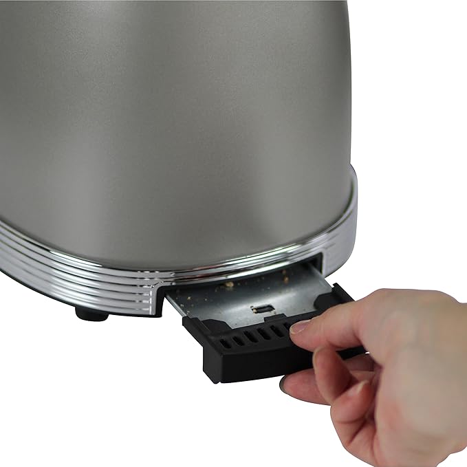 West Bend Toaster 2 Slice Retro-Styled Stainless Steel with 4 Functions and 6 Shade Settings 850-Watts Gray