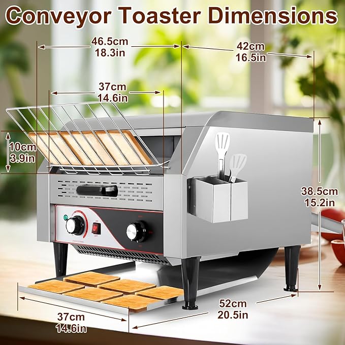 450 Slices/Hour commercial toaster conveyorHeavy Duty Commercial Stainless Steel Restaurant Conveyor Toaster for Bun Bagel Bread110V 2600W