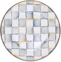 MACKENZIE-CHILDS Enamel Dinner Plate Decorative Dinnerware Plate 10 Inches Set of 1 Gray-and-White Sterling Check