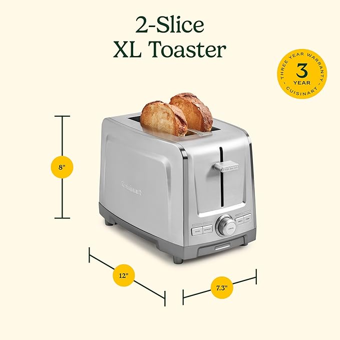 Cuisinart 2-Slice XL Slot Stainless Steel Toaster Stainless Steel CPT-1600