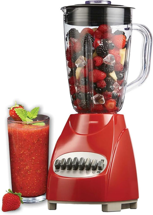 12-Speed Countertop Blender with Pulse Function – 50oz BPA-Free Jar Stainless Steel Blades Ice Crusher &amp Smoothie Maker 350W Kitchen Blender (Red)