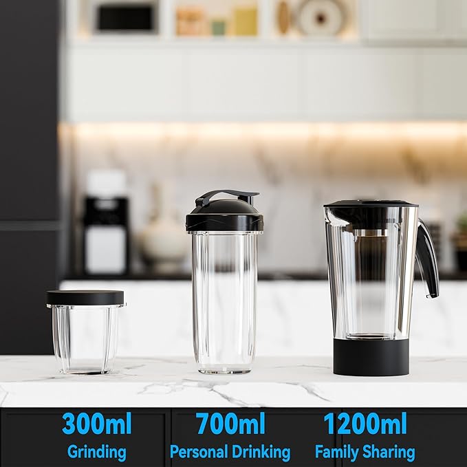 Smoothie Blender Food Processor Combo 13 Piece All-in-One Kitchen System with Grinder Meat Chopper 4 in 1with 4 BPA-Free Cups(10oz-42oz) ShakesBaby FoodBlendingDishwasher SafeIdeal Gift