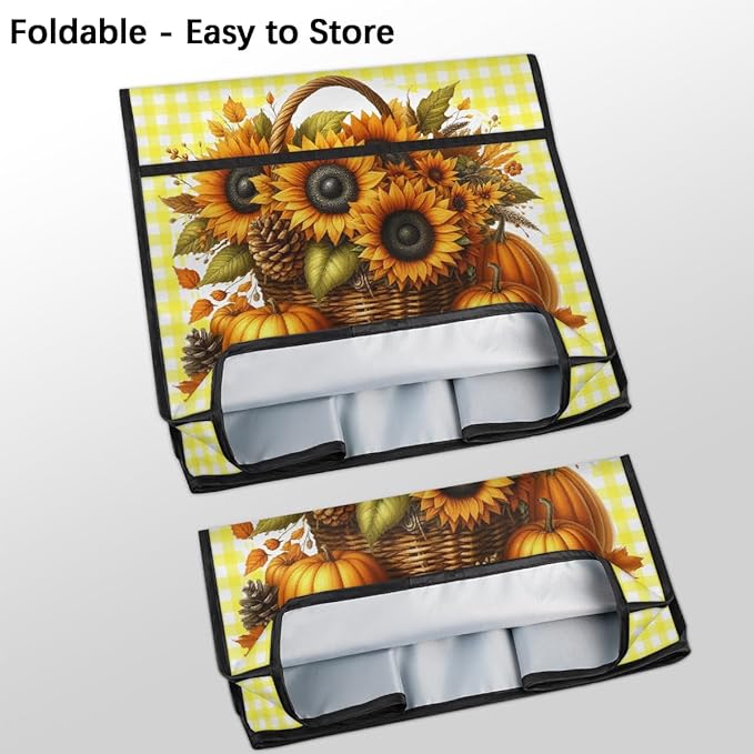 cfpolar Kitchen Aid Mixer Cover Compatible with 6-8 Quarts Pumpkin Sunflower Pinecones Stand Mixer Cover Kitchen Aid Mixers Accessories Appliance Organizer Bag Dust Covers with Zipper Pocket