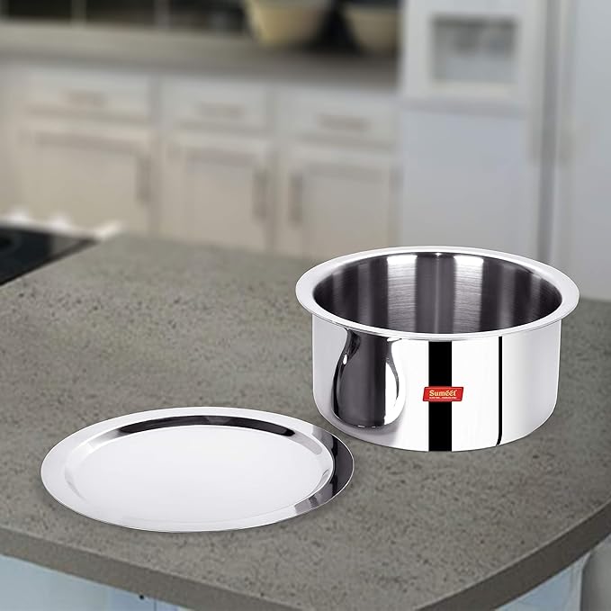 Sumeet Cook Smart TriPly SAS (Steel-Aluminium-Steel - 3 Layers) Tope with Lid - 4 LTR - 22Cm