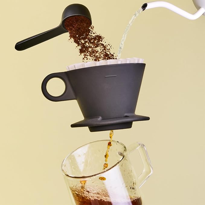 Verve Dwell Dripper Pour Over Coffee Maker Set Non-Electric Coffee Dripper Manual Brew Maker (Black)