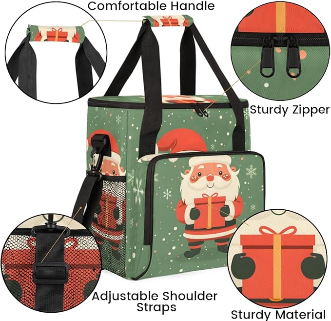 Abstract Santa Claus Coffee Maker Carrying Bag Magical Santa Claus Travel Storage Bag Compatible with K-Mini or K-Mini Plus Single Serve Coffee Brewer Carrying Case with Pockets &amp Shoulder Strap