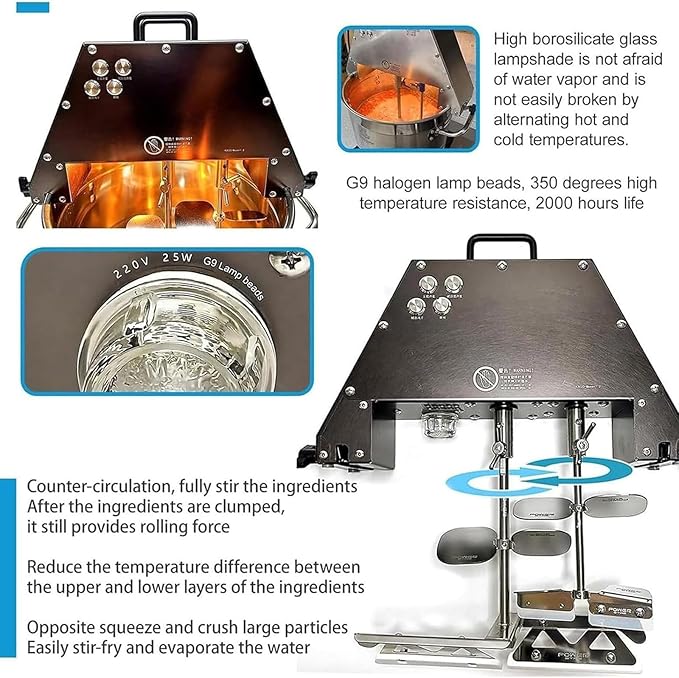 Stand Automatic BlenderWith Auxiliary FanAir Volume Of 400L Per Minute10 Large CapacitySupports Gas Stove Heating Stirring (110v)