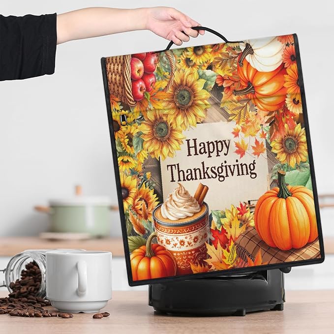 cfpolar Kitchen Aid Mixer Cover Compatible with 6-8 Quarts Thanksgiving Pumpkin Apples Stand Mixer Cover Kitchen Aid Mixers Accessories Appliance Organizer Bag Dust Covers with Zipper Pocket