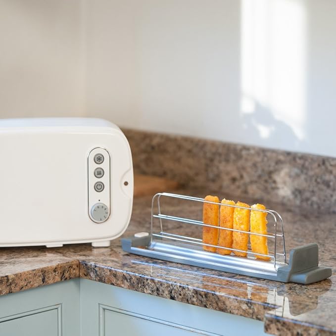 BergHOFF Seren Side Loading Toaster with Cool Touch Exterior and Removable Crumb Tray White Without Serving Tray