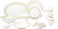 MISC 57 Piece Gold Dinnerware Set-New Bone China Service for 8 People Banded Formal Dishwasher Safe
