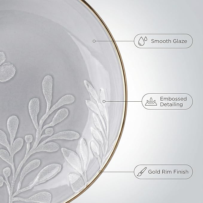 Plates and Bowls Sets12 Pieces Round Porcelain Dinnerware SetsDishes Plates Dishware SetsChip Resistant Ceramic Dish Set Dining Dinner Ware Service for 4