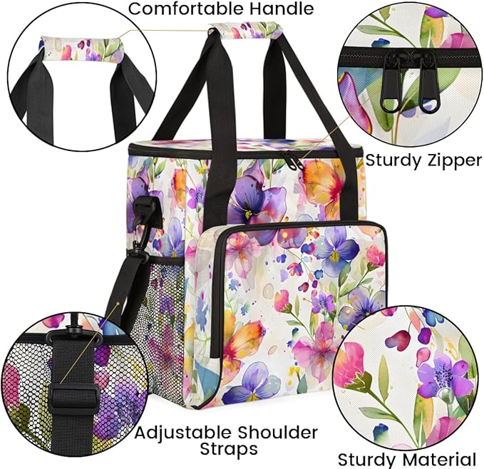 Tender Flower Coffee Maker Carrying Bag Portable Travel Storage Tote Bag Compatible with K-Mini or K-Mini Plus Single Serve Coffee Brewer Carrying Case with Multiple Pockets &amp Shoulder Strap