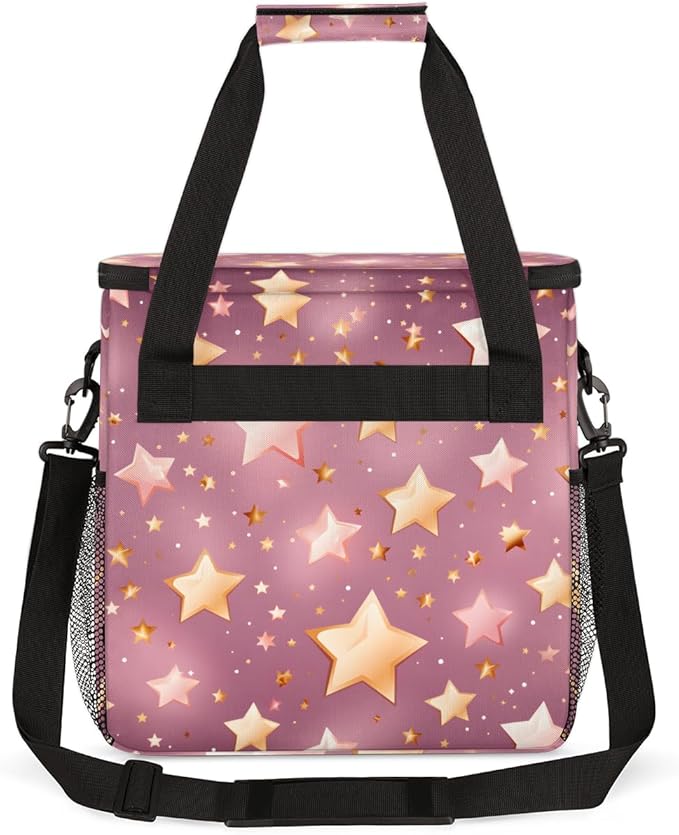 Glitter Star Coffee Maker Carrying Bag Portable Travel Storage Tote Bag Compatible with K-Mini or K-Mini Plus Single Serve Coffee Brewer Carrying Case with Multiple Pockets &amp Shoulder Strap