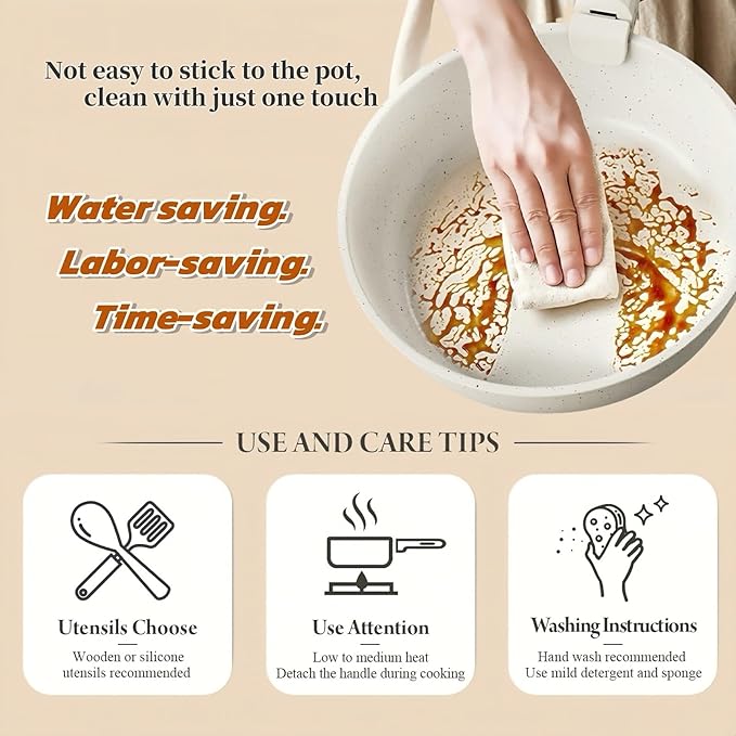 12pcs of Healthy Ceramic Cookware SetInduction Kitchen Cooking Sets with Detachable HandlePots and Pans Set Non StickNon Toxic Cookware Set RV Camping Stackable Pots Kitchen SetPFAS/PFOA Free