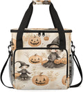 Pumpkin Halloween Witch Coffee Maker Carrying Bag Travel Storage Bag Compatible with K-Mini or K-Mini Plus Single Serve Coffee Brewer Carrying Case with Multiple Pockets &amp Shoulder Strap