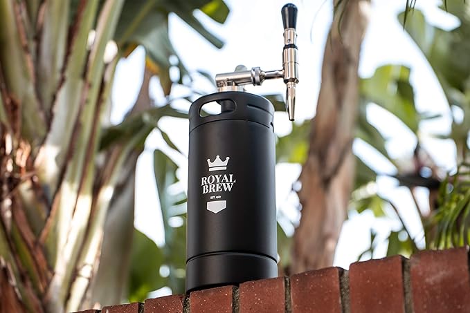 The Original Royal Brew Nitro Cold Brew Coffee Maker - Gift for Coffee Lovers - 128 oz Extra Large Home Keg Nitrogen Gas System Coffee Dispenser Kit