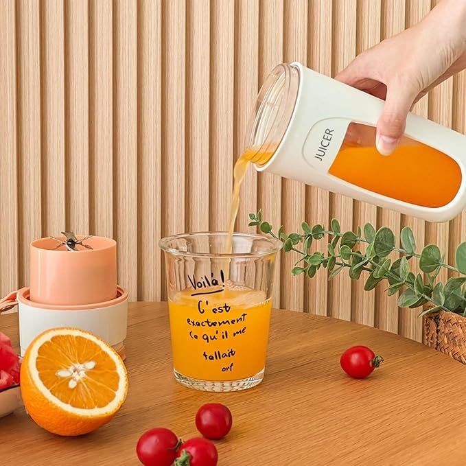 Travel Blender Rechargeable and Waterproof Bottle for Beating Fruits of 340 ml | Rechargeable Blender with 3000 mAh Battery for Drinks Juices Fruit Gym Beach and Camping