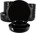 Elama Duncan 18 Piece Porcelain Dinnerware/Tableware Set Service for 6 (Black)