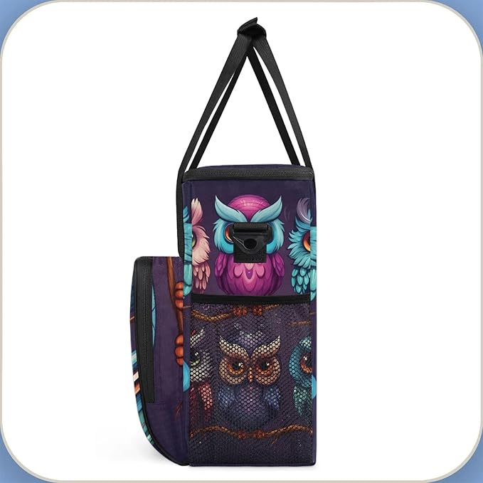 Owls Branch Travel Coffee Maker Carrying Bag Large Organizer Storage Tote Bag Insulated Reusable Cooler Grocery Bags