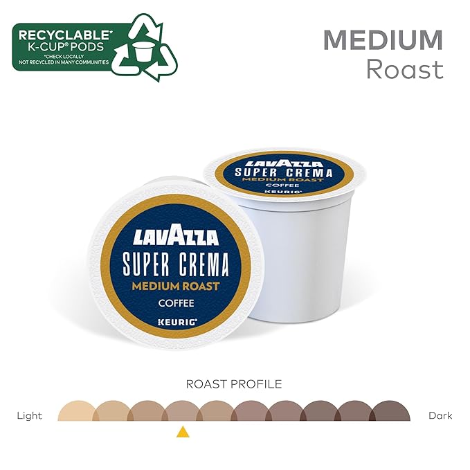 Lavazza Super Crema Single Serve Keurig® K-Cup® Pods Medium Espresso Roast Coffee 1 Box 96 Count