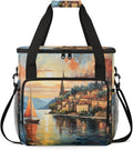 Seaside House Coffee Maker Travel Bag for Keurig K-Mini/K-Mini Plus Insulated Waterproof Tote with Pockets Portable Single-Serve Brewer Case
