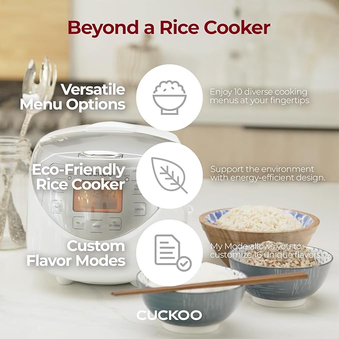 CUCKOO Micom Rice Cooker 6 Cup Uncooked / 12 Cup Cooked Korean Fuzzy Logic Rice Cooker with Delay Timer &amp Keep Warm Setting Versatile Food Steamer with Non-Stick Inner Pot Silver (CR-0632F)