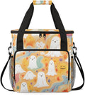 Halloween Ghosts Coffee Maker Carrying Bag Oil Painting Ghosts Travel Storage Bag Compatible with K-Mini or K-Mini Plus Single Serve Coffee Brewer Carrying Case with Pockets &amp Shoulder Strap