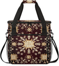 Xmas Snowflakes Coffee Maker Carrying Bag Graffiti Snowflakes Travel Storage Bag Compatible with K-Mini or K-Mini Plus Single Serve Coffee Brewer Carrying Case with Multiple Pockets &amp Shoulder S