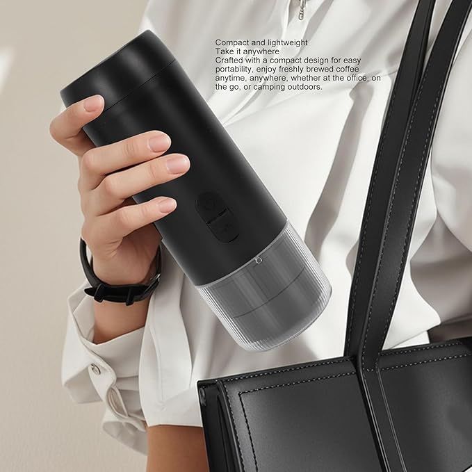 Portable Machine 20Bar High Pressure Automatic Coffee Maker with Dual Mode for Ground Coffee and Capsules 1500mAh Rechargeable for Camping Travel Office