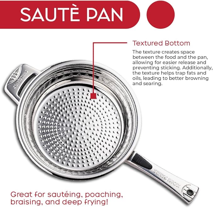 18-Piece Stainless Steel Cookware Set Includes Induction Compatible Fry Pots Pans Saucepan Casserole