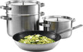 AEG A4SS Cookware Set/All Heating Types / 1 Grease Pan / 2 Pots + Lid / 1 Stainless Steel Sieve