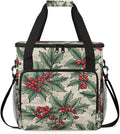 Christmas Flowers Coffee Maker Carrying Bag Magical Flowers Travel Storage Bag Compatible with K-Mini or K-Mini Plus Single Serve Coffee Brewer Carrying Case with Multiple Pockets &amp Shoulder Str