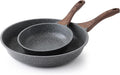 SENSARTE Nonstick Frying Pan Skillets Swiss Granite Coating Omelette Pans Healthy Cookware Chef's Pan Free of Intentionally Added PFOA (8+12.5 Inch)