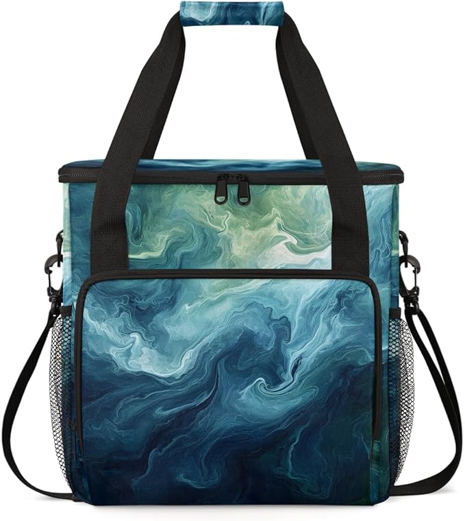 Abstract-marble (3) Coffee Maker Carrying Bag Portable Travel Storage Tote Bag Compatible with K-Mini or K-Mini Plus Single Serve Coffee Brewer Carrying Case with Multiple Pockets &amp Shoulder Str