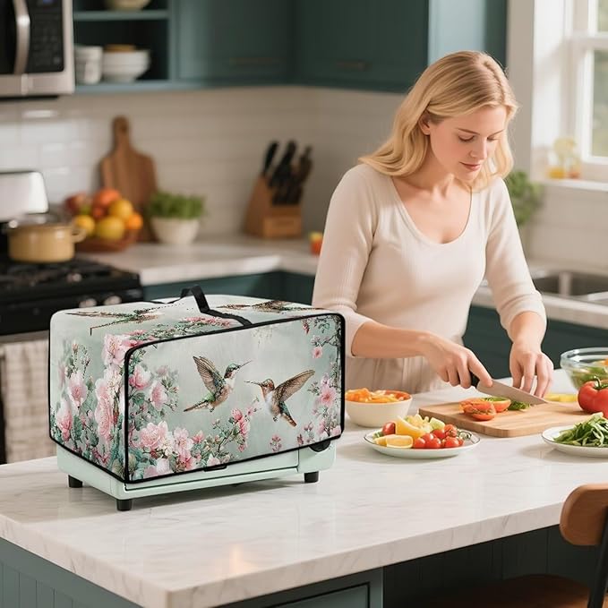 Hummingbird Flying Toaster Oven Air Fryer Cover Heat-Resistant Waterproof Protective Covers Compatible with Smart Oven Air Fryer Smart Oven for Parties Gatherings