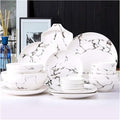 Porcelain Dinnerware Sets Plates and Bowls Sets 20-Piece Marbled Dinnerware SetsNordic Glazed Dinner Plates and Bowls SetsOven/Dishwasher Safe