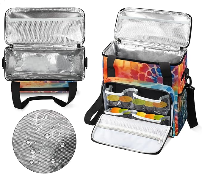 Watercolor Explosion Coffee Maker Carrying Bag Colorful Powder Travel Storage Bag Compatible with K-Mini or K-Mini Plus Single Serve Coffee Brewer Carrying Case with Pockets &amp Shoulder Strap