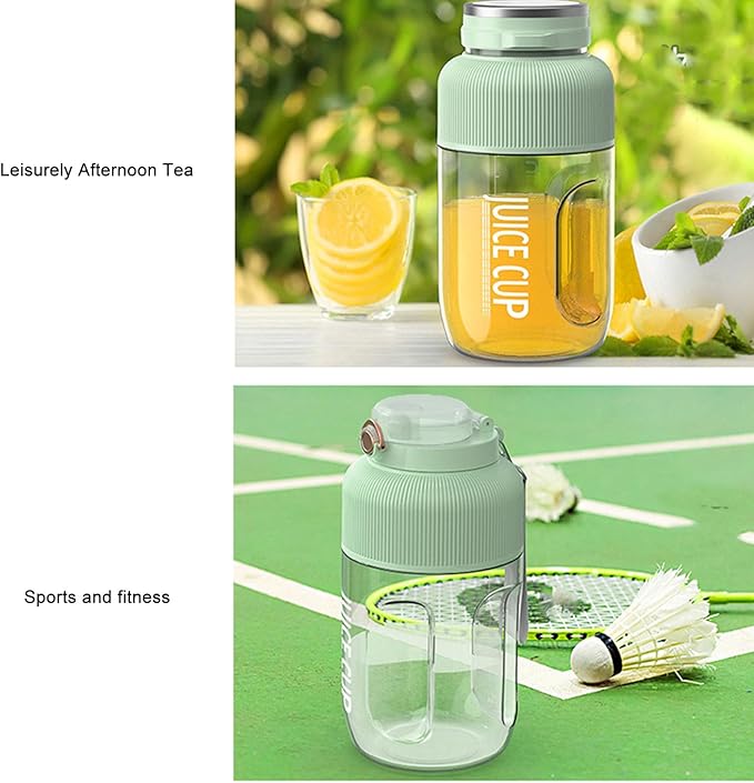 Electronic Juicer Cup 1.2L Capacity Fashion PP Electric Juicer Blender Multi Function 75W Power with Straws for Dinner (Light Green)