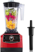 Huanyu Professional Countertop Blender 100 oz Variable Speed &amp Pulse Feature for Fruit Smoothie Ice Soy Milk Hot Soups Frozen Desserts Crush Mix Home Commercial 2200W G5500 (220V Euro Plug Red)