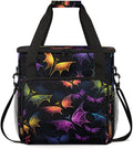 Gothic Bat Coffee Maker Carrying Bag Glowing Bat Travel Storage Bag Compatible with K-Mini or K-Mini Plus Single Serve Coffee Brewer Carrying Case with Multiple Pockets &amp Shoulder Strap