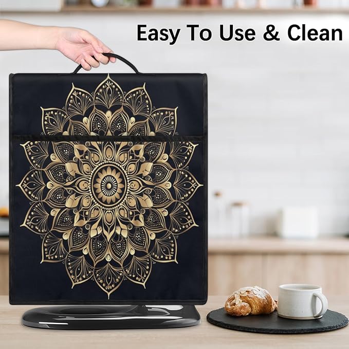 cfpolar Kitchen Aid Mixer Cover Compatible with 6-8 Quarts Bohemian Mandala Stand Mixer Cover Kitchen Aid Mixers Accessories Appliance Organizer Bag Dust Covers with Zipper Pocket