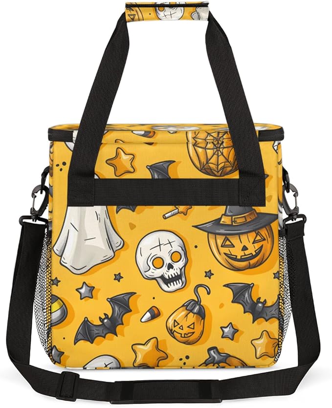 Halloween Pumpkin Coffee Maker Carrying Bag Abstract Pumpkin Travel Storage Bag Compatible with K-Mini or K-Mini Plus Single Serve Coffee Brewer Carrying Case with Multiple Pockets &amp Shoulder St