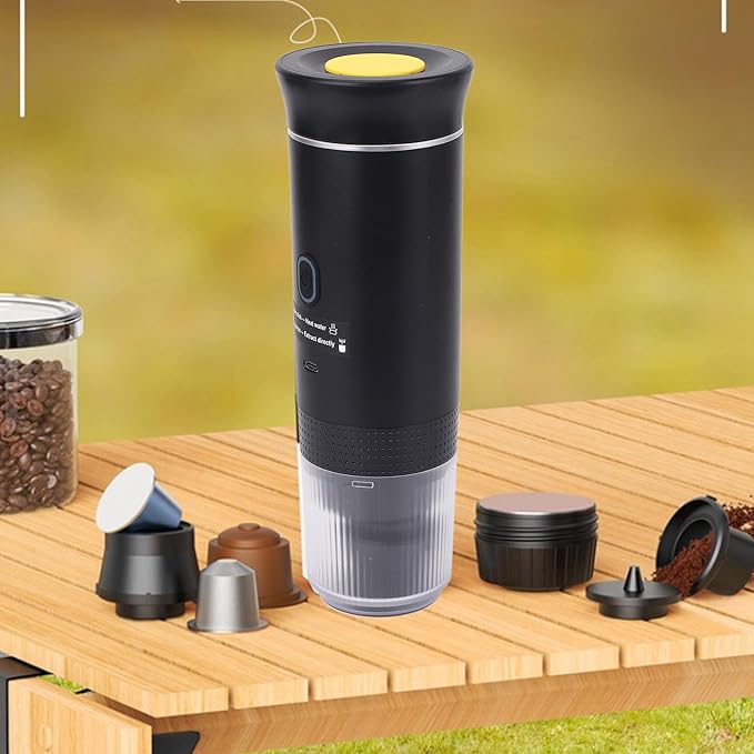 Haofy Portable Electric Coffee Machine Rechargeable Battery 15 Bar Pressure Capsule Design for Travel Camping Office Home