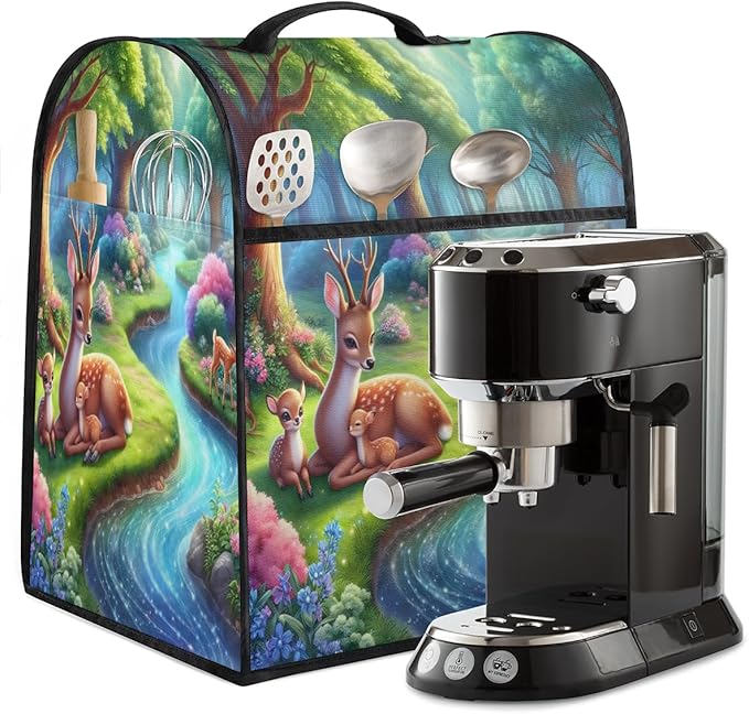 cfpolar Kitchen Aid Mixer Cover Compatible with 6-8 Quarts Animals Deer Trees River Stand Mixer Cover Kitchen Aid Mixers Accessories Appliance Organizer Bag Dust Covers with Zipper Pocket