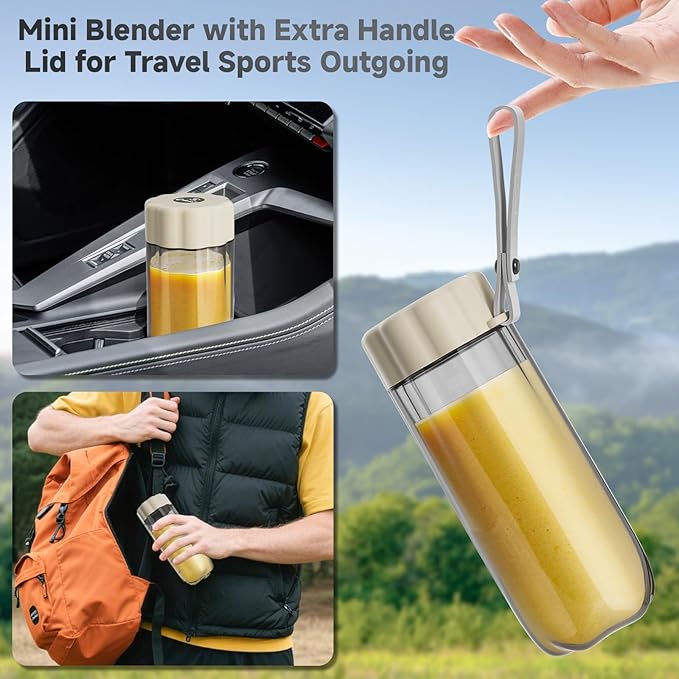 COKUNST 17Oz Portable Blender with 6 Blades USB-C Rechargeable Personal Smoothie Maker for Shakes &amp Juices Compact Mini Mixer for Home Office &amp Travel