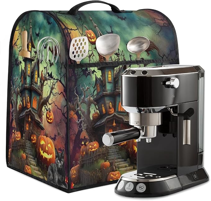 cfpolar Kitchen Aid Mixer Cover Compatible with 6-8 Quarts Halloween Pumpkins Castle Bats Stand Mixer Cover Kitchen Aid Mixers Accessories Appliance Organizer Bag Dust Covers with Zipper Pocket