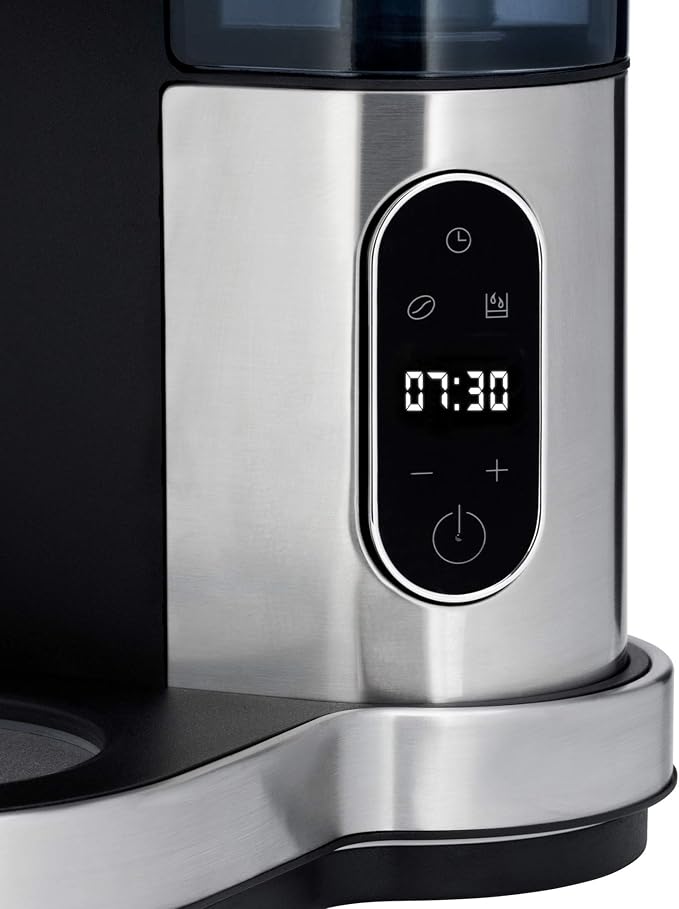 WMF Lumero Filter Coffee Machine Electric Coffee Pot with Glass Carafe Filter Coffee 10 Cups Timer Function Heating Plate Removable Water Tank Auto Shut-Off 1000W