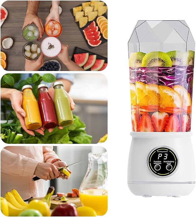 Travel Blender - Compact Cordless Juicer Bottle for Smoothies &amp Smoothies | 550ml Rechargeable Portable Blender Cup with Leakproof Design Great for Fruits Vegetables Gym